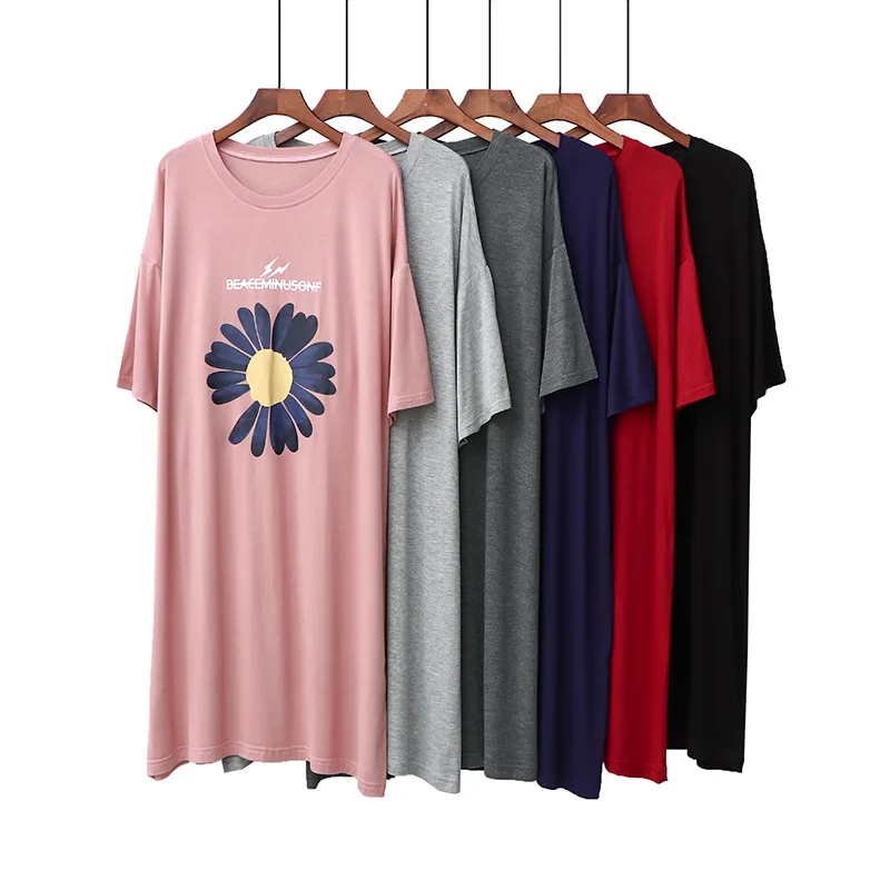 Summer Ladies sleepwear Thin Modal Soft Loose Casual Dress Short Sleeve Mid-length Skirt Daisy Print Nightdress Spring
Summer Ladies sleepwear Thin Modal Soft Loose Casual Dress Short Sleeve Mid-length Skirt Daisy Print Nightdress Spring