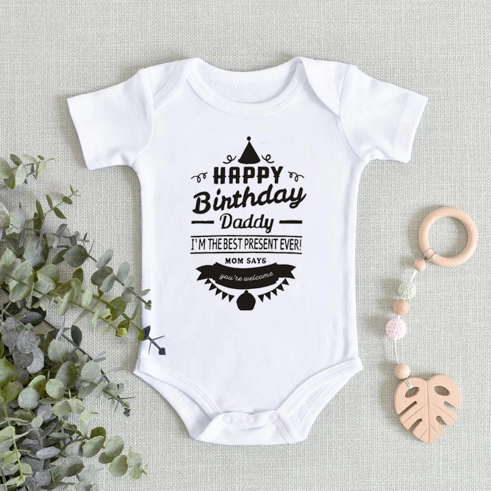 Happy Birthday Daddy Printed Baby Bodysuit Cotton Infant Body Baby Short Sleeve Clothing Baby Jumpsuit Baby Boy Girl Romper
Happy Birthday Daddy Printed Baby Bodysuit Cotton Infant Body Baby Short Sleeve Clothing Baby Jumpsuit Baby Boy Girl Romper