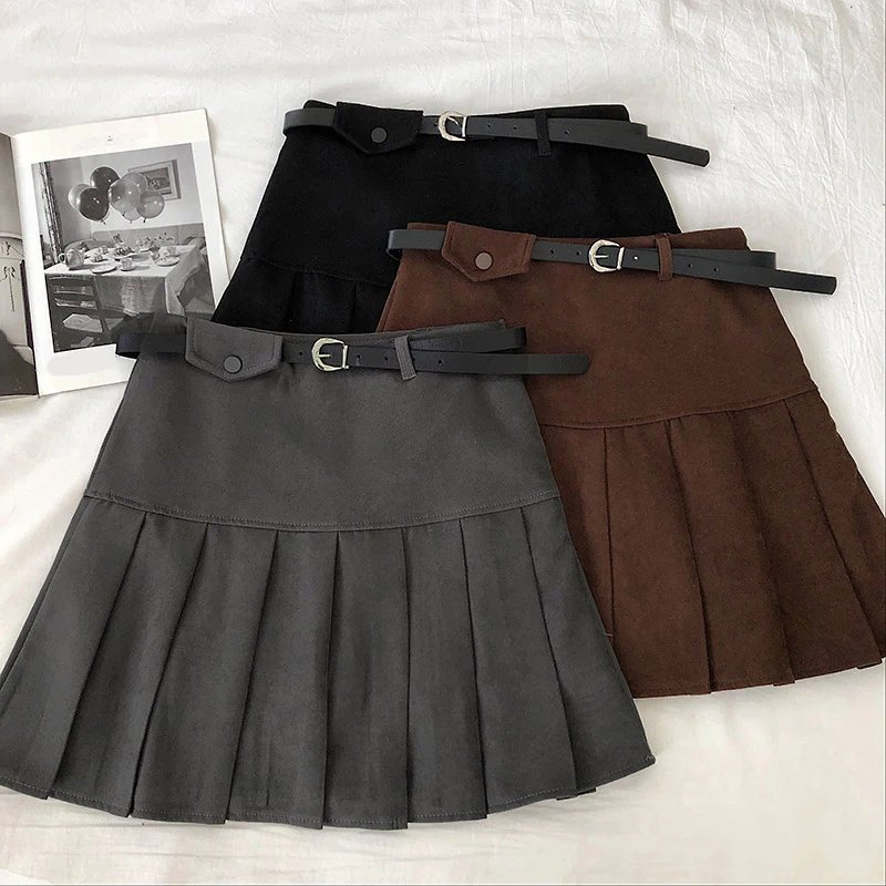 Korean Casual Women Solid A-Line Skirt Female High Waist Kawaii Pleated Skirts Ladies Vintage Cute Sweet Sashes Above Knee Skirt
Korean Casual Women Solid A-Line Skirt Female High Waist Kawaii Pleated Skirts Ladies Vintage Cute Sweet Sashes Above Knee Skirt