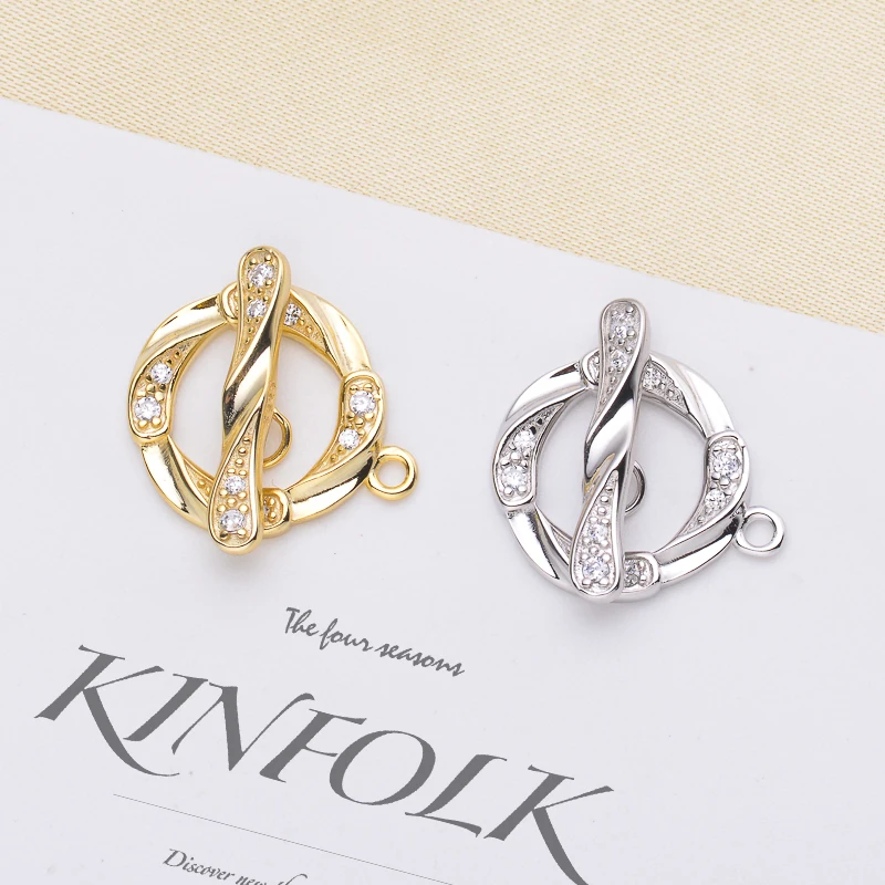 DIY Pearl Jewelry Sterling Silver Circle Design Clasp Fittings Sweater Accessory
DIY Pearl Jewelry Sterling Silver Circle Design Clasp Fittings Sweater Accessory