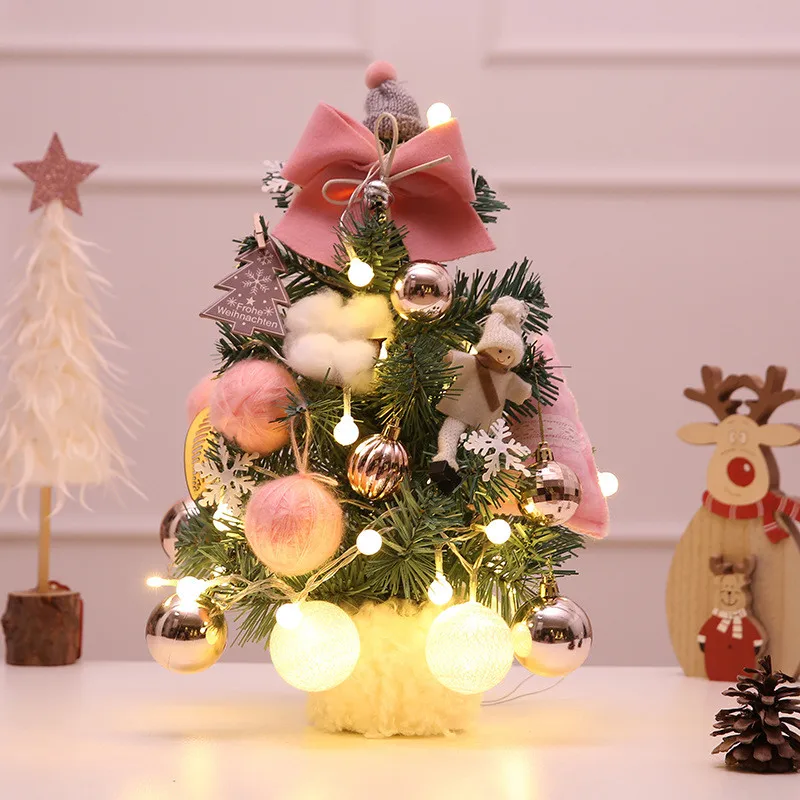 Mini Table Christmas Tree With Lights and Hanging Ornaments for Xmas Decoration New Year Gift Small Desktop Christmas Pine Tree
Mini Table Christmas Tree With Lights and Hanging Ornaments for Xmas Decoration New Year Gift Small Desktop Christmas Pine Tree