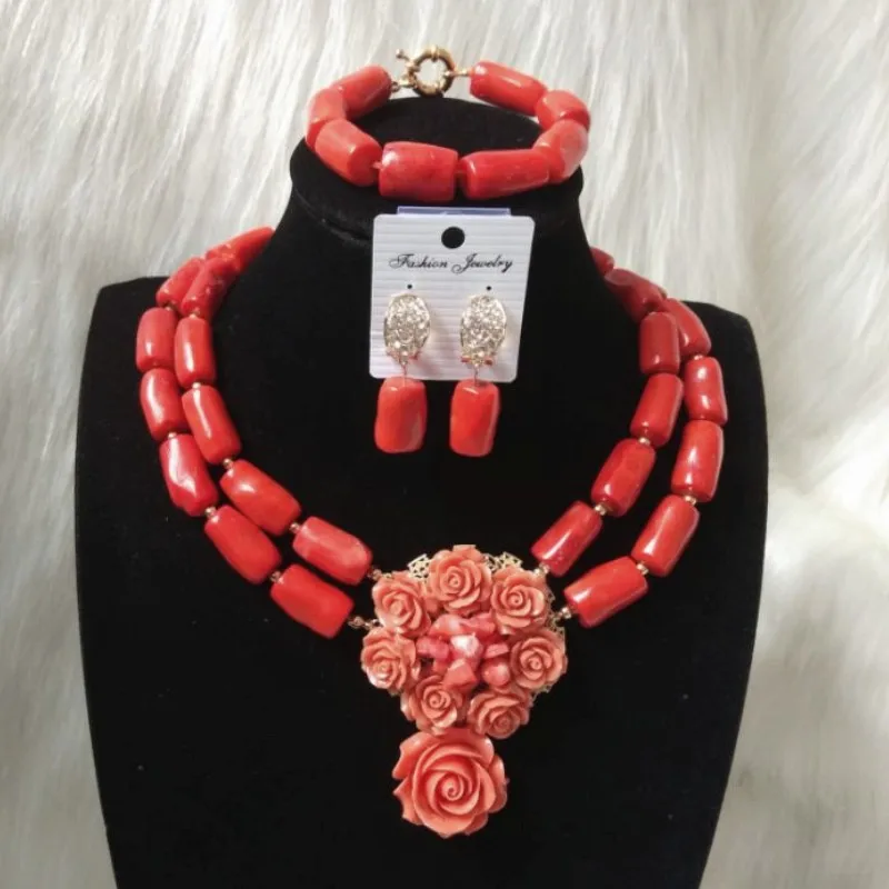 4UJewelry African Bridal Coral Jewelry Set 100% Orange Original Coral With Flowers Nigerian Wedding Bride Necklace Set For Women
4UJewelry African Bridal Coral Jewelry Set 100% Orange Original Coral With Flowers Nigerian Wedding Bride Necklace Set For Women