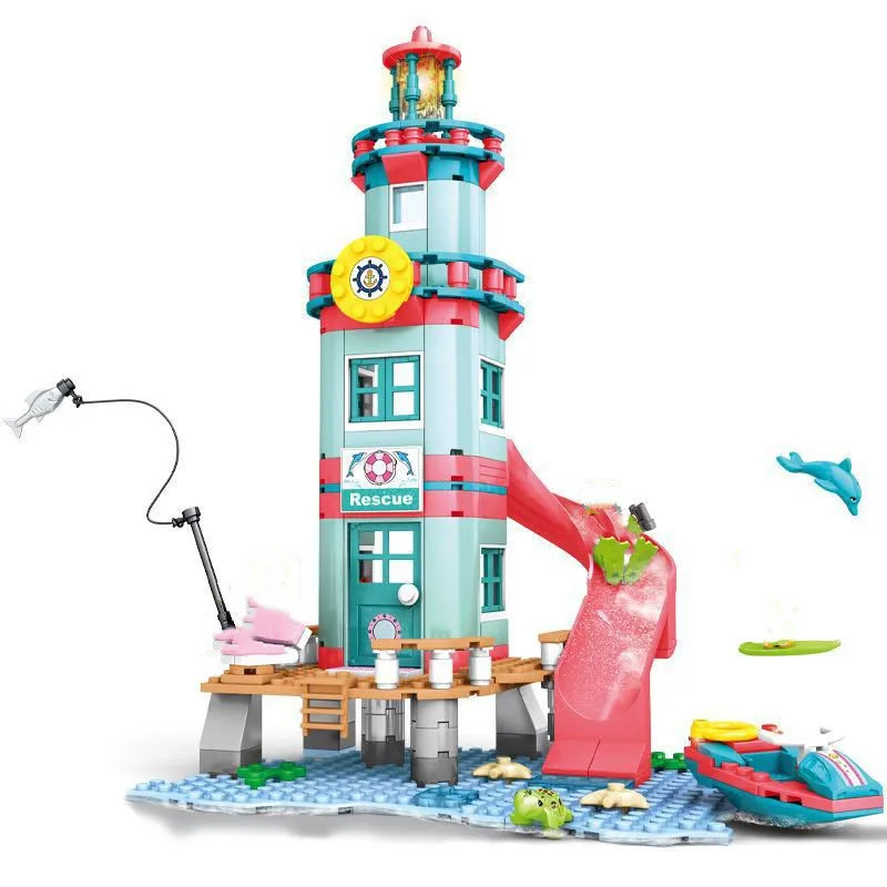 282pcs Summer Beach Rescue hut house Building Block Friend Heart Lake City series Figures Brick Toys for Children Girls
282pcs Summer Beach Rescue hut house Building Block Friend Heart Lake City series Figures Brick Toys for Children Girls