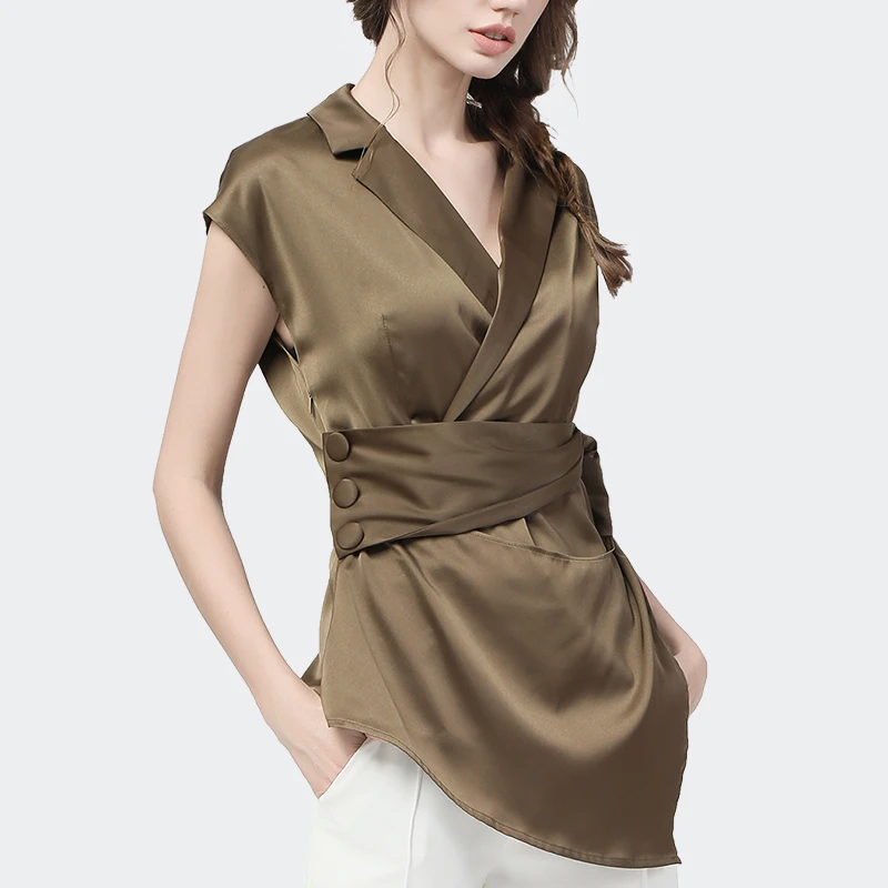 Fashion Ladies Satin Tops 2021 Summer New Short Sleeve V-Neck Blouses Crossed Temperament All-Match Female Casual Office Blouse
Fashion Ladies Satin Tops 2021 Summer New Short Sleeve V-Neck Blouses Crossed Temperament All-Match Female Casual Office Blouse