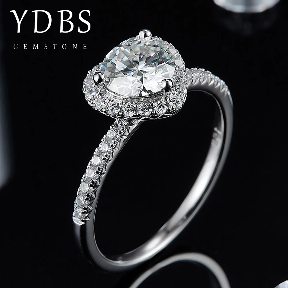 YDBS 1ctw 6.5mm Round Cut Engagement&Wedding Moissanite Diamond Ring Double Halo Ring Platinum Plated Silver
YDBS 1ctw 6.5mm Round Cut Engagement&Wedding Moissanite Diamond Ring Double Halo Ring Platinum Plated Silver