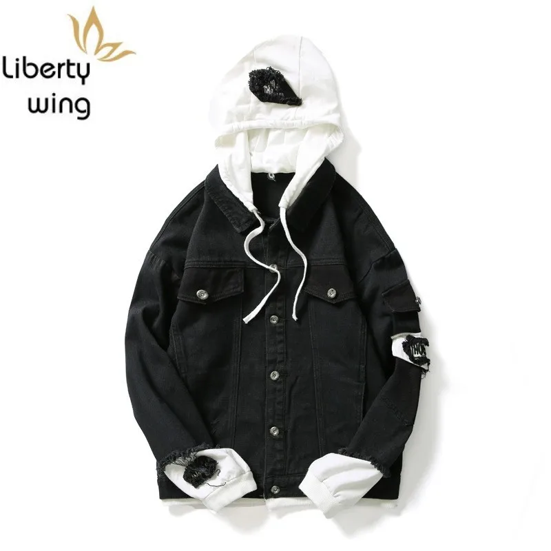 Brand New Slim Fit Hooded Patchwork Jeans Coats Long Sleeve Fashion Letter Embroidery Plus Size S-4XL Mens Denim Jackets
Brand New Slim Fit Hooded Patchwork Jeans Coats Long Sleeve Fashion Letter Embroidery Plus Size S-4XL Mens Denim Jackets