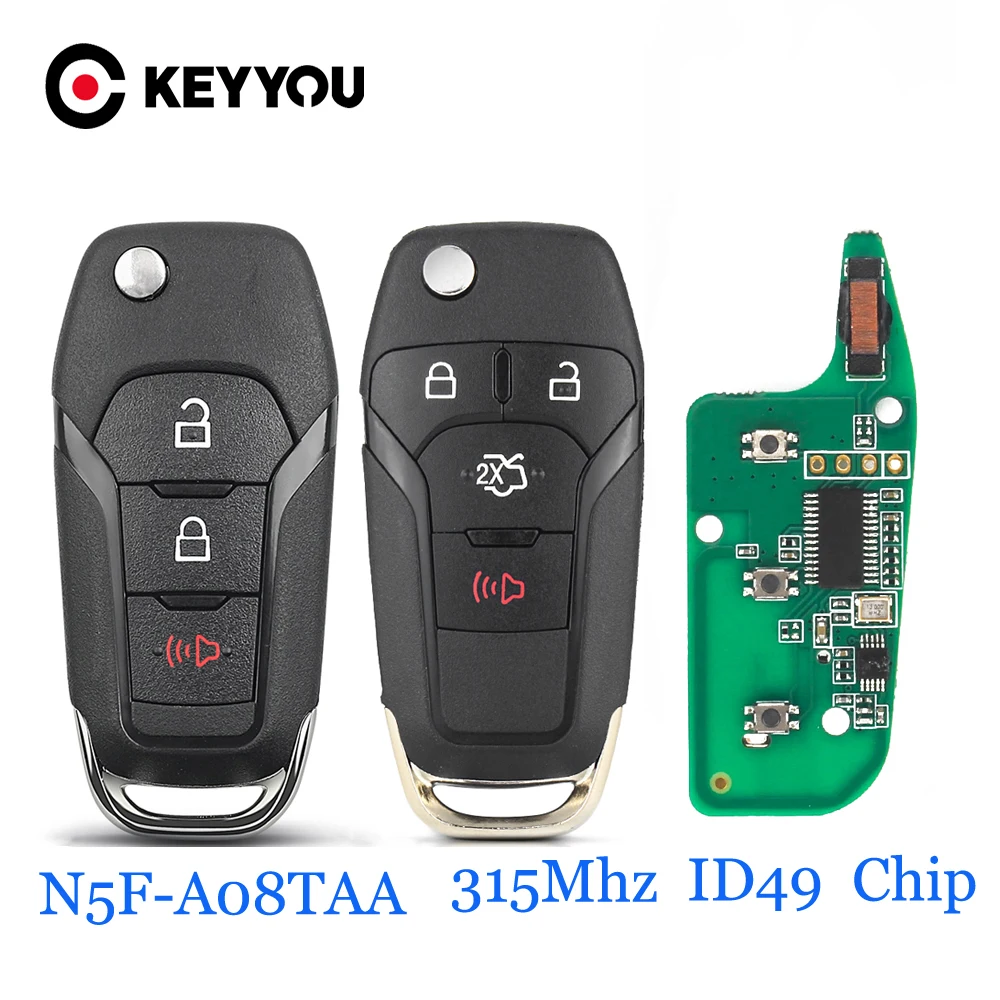 KEYYOU 5x умный автомобильный пульт дистанционного управления для Ford F150 F250 F350 Fusion 2013-2018 FCC ID: Φ ID49 чип 315 МГц 3/4 кнопки
KEYYOU 5x умный автомобильный пульт дистанционного управления для Ford F150 F250 F350 Fusion 2013-2018 FCC ID: Φ ID49 чип 315 МГц 3/4 кнопки