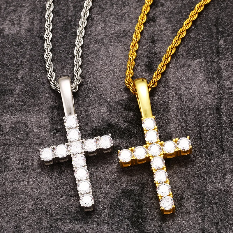 S925 Sterling Silver Bling Ice Out Zircon Solid Cross Pendants Necklaces for Men Women Rapper Jewelry Gift Drop Shipping
S925 Sterling Silver Bling Ice Out Zircon Solid Cross Pendants Necklaces for Men Women Rapper Jewelry Gift Drop Shipping