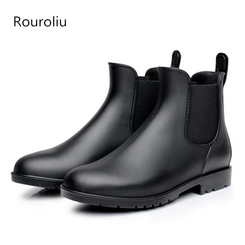 Rouroliu Women Fashion PVC Rain Boots Lovers Ankle Elastic Band Rainboots Matte Colors Water Shoes Wellies Boots TR64
Rouroliu Women Fashion PVC Rain Boots Lovers Ankle Elastic Band Rainboots Matte Colors Water Shoes Wellies Boots TR64