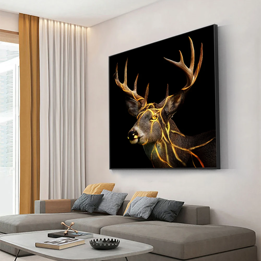 Abstract Lion Elk Animals Face With Gold Line Nordic Wall Art Posters And Prints Canvas Painting For Kids Room Home Decoration
Abstract Lion Elk Animals Face With Gold Line Nordic Wall Art Posters And Prints Canvas Painting For Kids Room Home Decoration