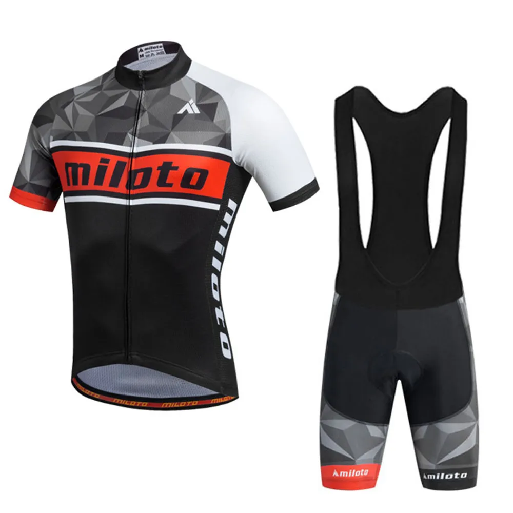 Genuine Miloto Men's Short Sleeve Cycling Jersey with Bib Shorts Summer Silicon Polyester Funny Fashion Bike Shorts Jersey3D Pad 
Genuine Miloto Men's Short Sleeve Cycling Jersey with Bib Shorts Summer Silicon Polyester Funny Fashion Bike Shorts Jersey3D Pad