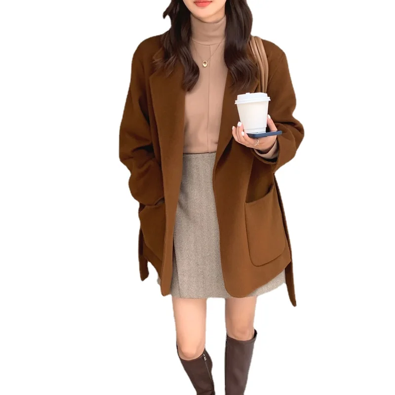 Casual Woman Camel Loose Pocket Woolen Shirt 2021 Fashion Ladies Autumn Long Sleeve Thick Blouse Coat Female Long Outwear
Casual Woman Camel Loose Pocket Woolen Shirt 2021 Fashion Ladies Autumn Long Sleeve Thick Blouse Coat Female Long Outwear