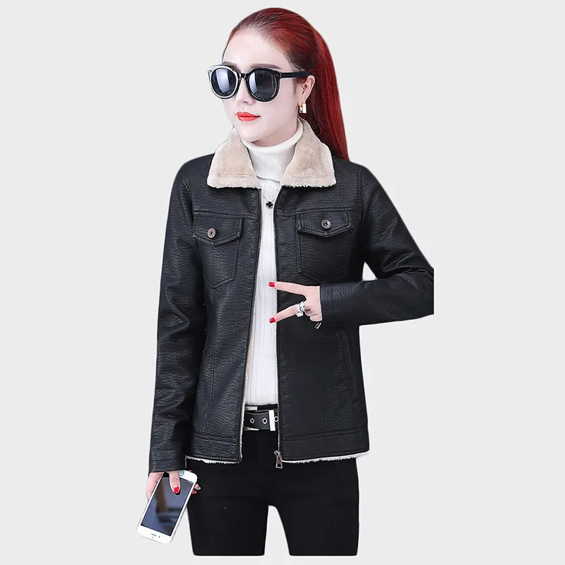 UHYTGF 2023 New Leather Coat Women Zipper Leather Jacket Women Short Coat Spring Autumn Add Wool Leather Jackets Outwear 133
UHYTGF 2023 New Leather Coat Women Zipper Leather Jacket Women Short Coat Spring Autumn Add Wool Leather Jackets Outwear 133