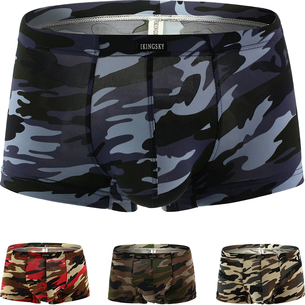 iKingksy Men's Camouflage Boxer Stretch Pouch Underwear Low Rise Mens Under Panties
iKingksy Men's Camouflage Boxer Stretch Pouch Underwear Low Rise Mens Under Panties
