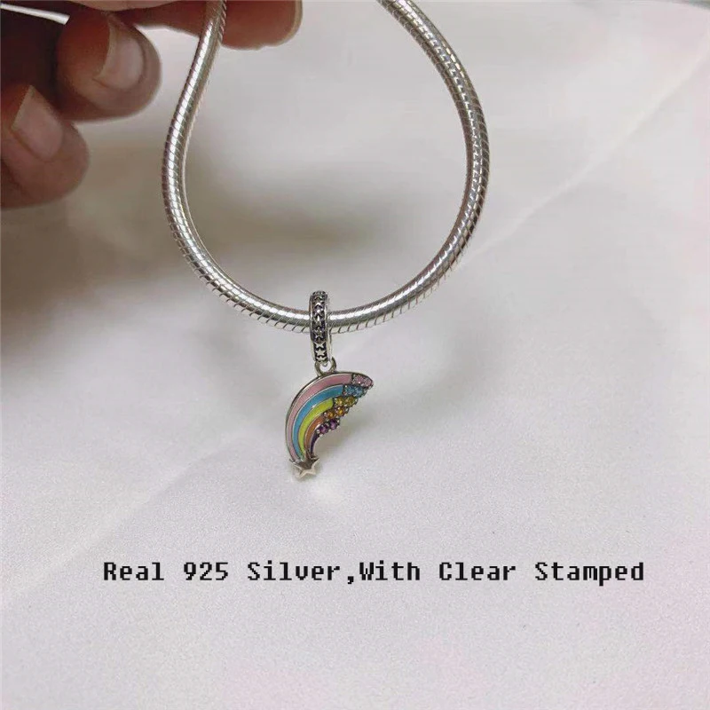 100% Real 925 Silver Pendants Colorful Rainbow Dangles Fits Original Bracelets Necklaces Beads Bangles Jewelry Women Charms
100% Real 925 Silver Pendants Colorful Rainbow Dangles Fits Original Bracelets Necklaces Beads Bangles Jewelry Women Charms