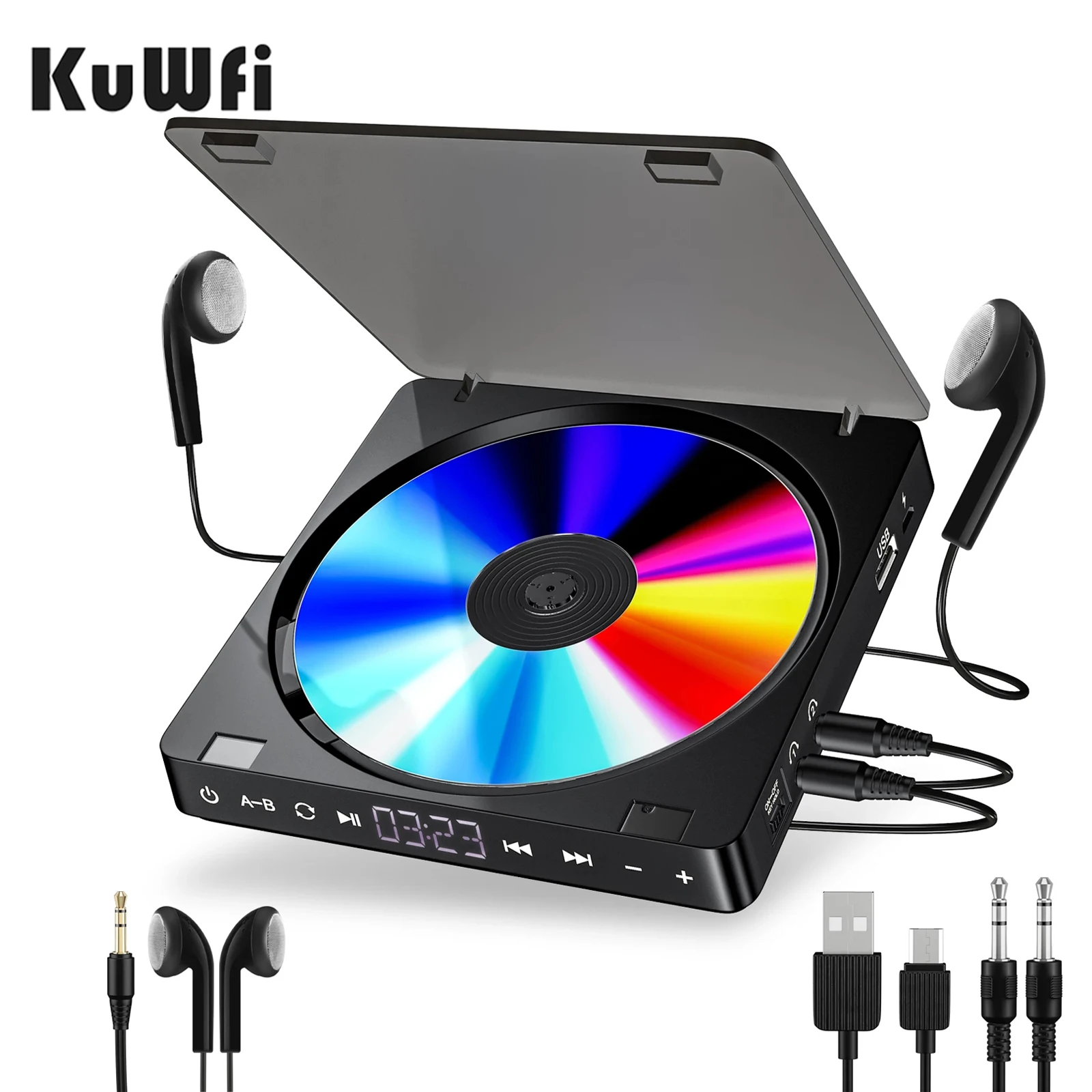 Sports Portable CD Player Double Headphone Touch Button Compact Disc Player CD Walkman Rechargeable Shockproof LCD Display
Sports Portable CD Player Double Headphone Touch Button Compact Disc Player CD Walkman Rechargeable Shockproof LCD Display
