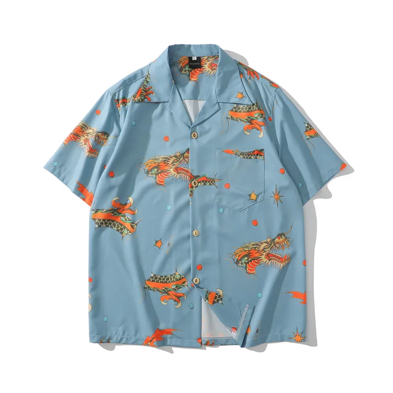 Men Fashion Short Sleeve Shirts Chinese Dragon Printed Vintage Hawaiian Beach Summer Harajuku Korean Luxury Casual Loose Shirts
Men Fashion Short Sleeve Shirts Chinese Dragon Printed Vintage Hawaiian Beach Summer Harajuku Korean Luxury Casual Loose Shirts