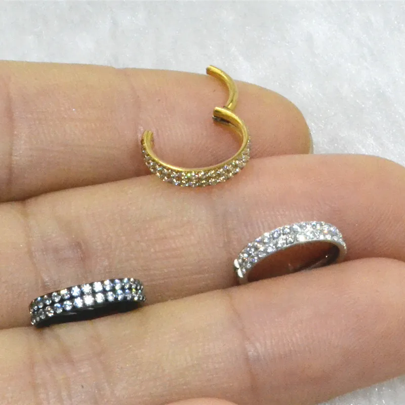 10pcs Body Jewelry Piercing - 316L Surgical Steel Double Row CZ Nose Ear Helix Daith Cartilage Tragus Earring Nose Septum Ring
10pcs Body Jewelry Piercing - 316L Surgical Steel Double Row CZ Nose Ear Helix Daith Cartilage Tragus Earring Nose Septum Ring