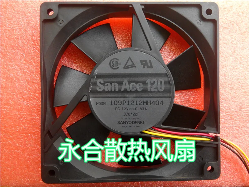 Sanyo Denki 109P1212MH404 DC 12V 0.53A 120x120x25mm 4-Wire Server Cooling Fan
Sanyo Denki 109P1212MH404 DC 12V 0.53A 120x120x25mm 4-Wire Server Cooling Fan