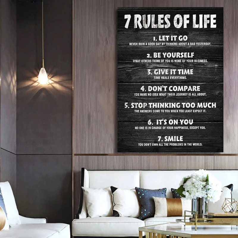 7 Rules of Life Watch Your Thoughts Motivational Canvas Painting Modern Posters and Prints Wall Art Picture for Home Decor
7 Rules of Life Watch Your Thoughts Motivational Canvas Painting Modern Posters and Prints Wall Art Picture for Home Decor
