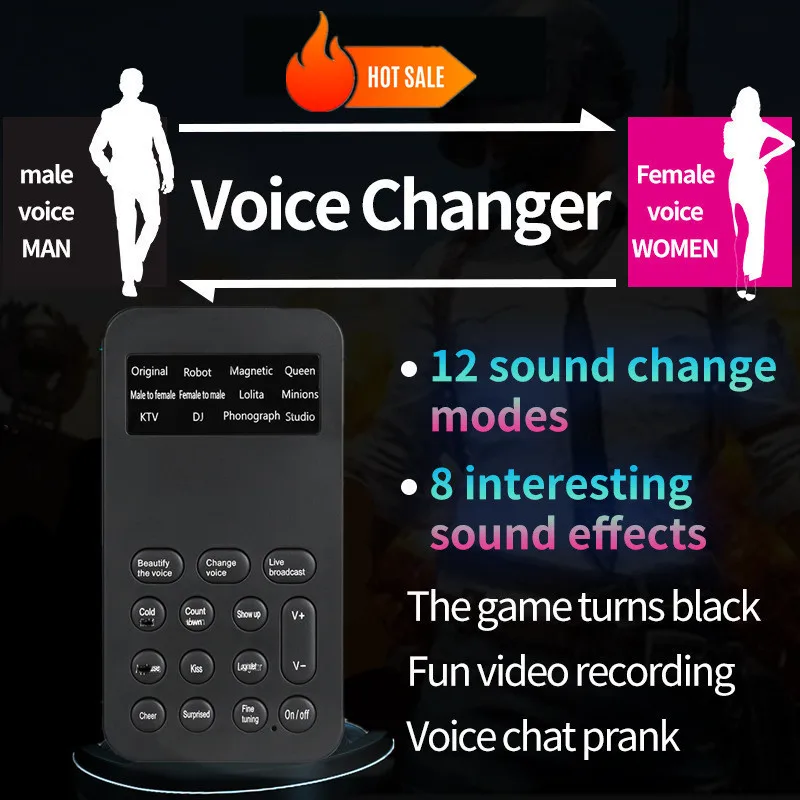 Voice Changer Microphone Mini Sound Card 12 Sound Change Modes for Phone Computer PC Game Machine Halloween Christmas Gift
Voice Changer Microphone Mini Sound Card 12 Sound Change Modes for Phone Computer PC Game Machine Halloween Christmas Gift