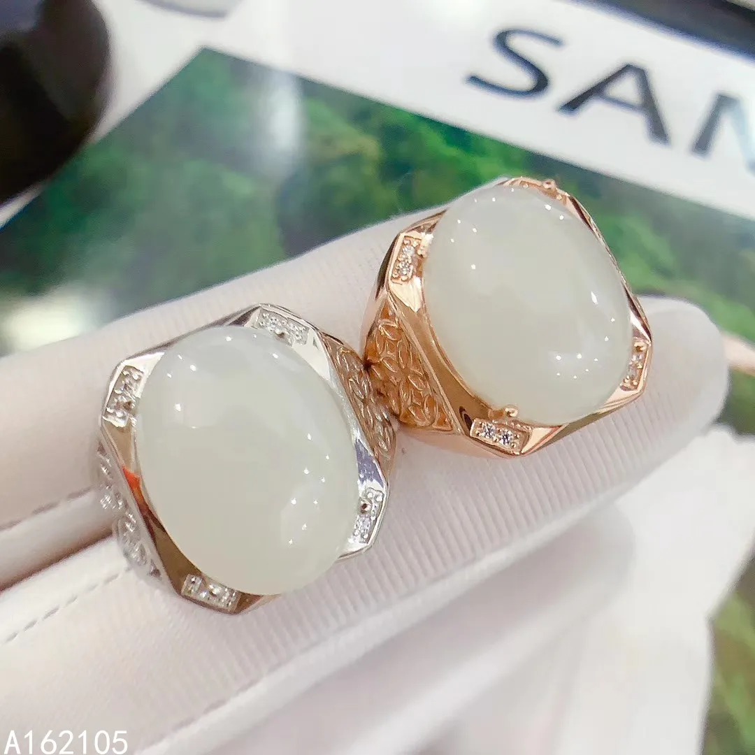 925 pure silver Chinese style natural white jade men noble luxury oval adjustable large gem ring fine jewelry support detection
925 pure silver Chinese style natural white jade men noble luxury oval adjustable large gem ring fine jewelry support detection