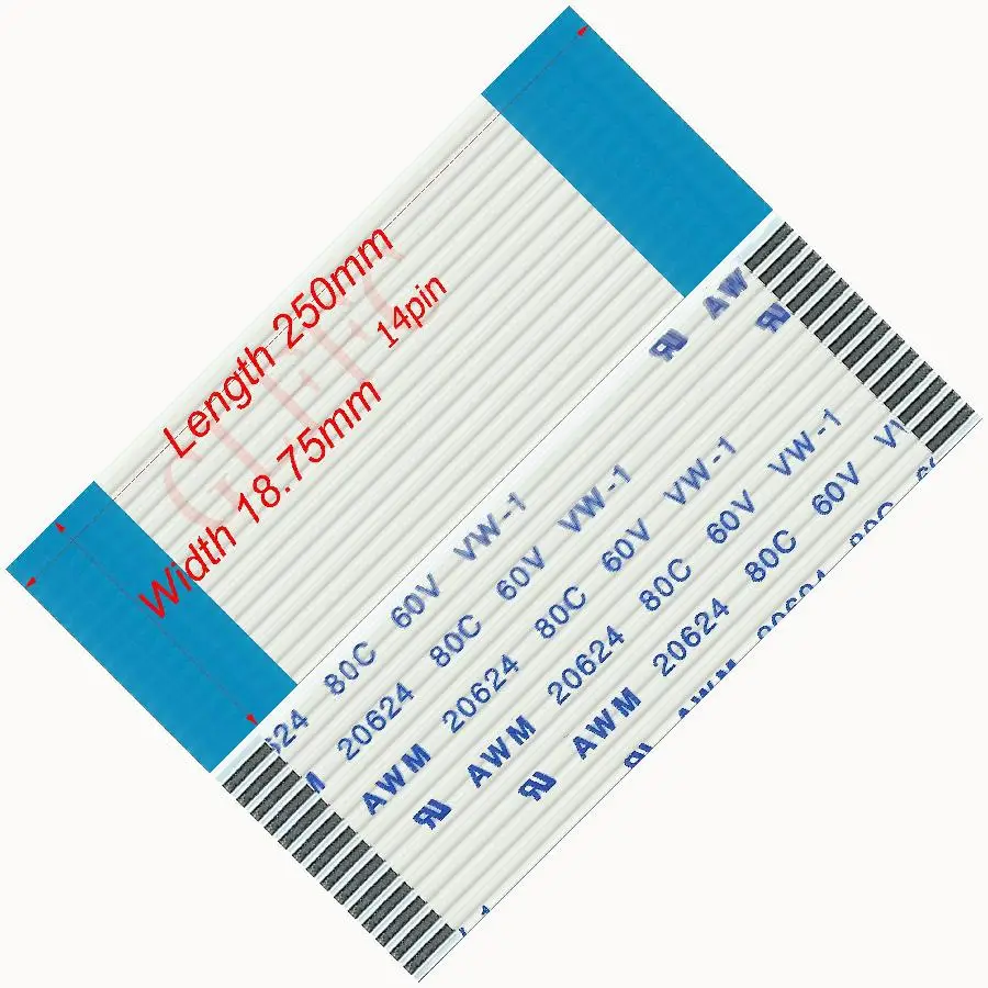 14pin 1,25 шаг 250 мм-6500 мм A-Тип Гибкий плоский кабель FFC awm 20624 ROHS для TTL LCD DVD Компьютера
14pin 1,25 шаг 250 мм-6500 мм A-Тип Гибкий плоский кабель FFC awm 20624 ROHS для TTL LCD DVD Компьютера