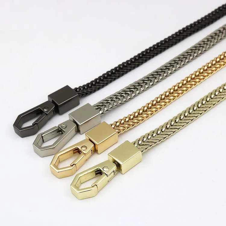 7 mm four colors ,silver gold gunmetla snake shape with snap hooks metal purse strap handbag chain bag handle accessories hanger
7 mm four colors ,silver gold gunmetla snake shape with snap hooks metal purse strap handbag chain bag handle accessories hanger