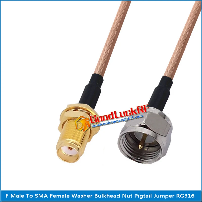 1X Pcs High-quality F Male to SMA Female Washer O-ring Bulkhead Panel Mount Nut Pigtail Jumper RG316 Cable Low Loss
1X Pcs High-quality F Male to SMA Female Washer O-ring Bulkhead Panel Mount Nut Pigtail Jumper RG316 Cable Low Loss