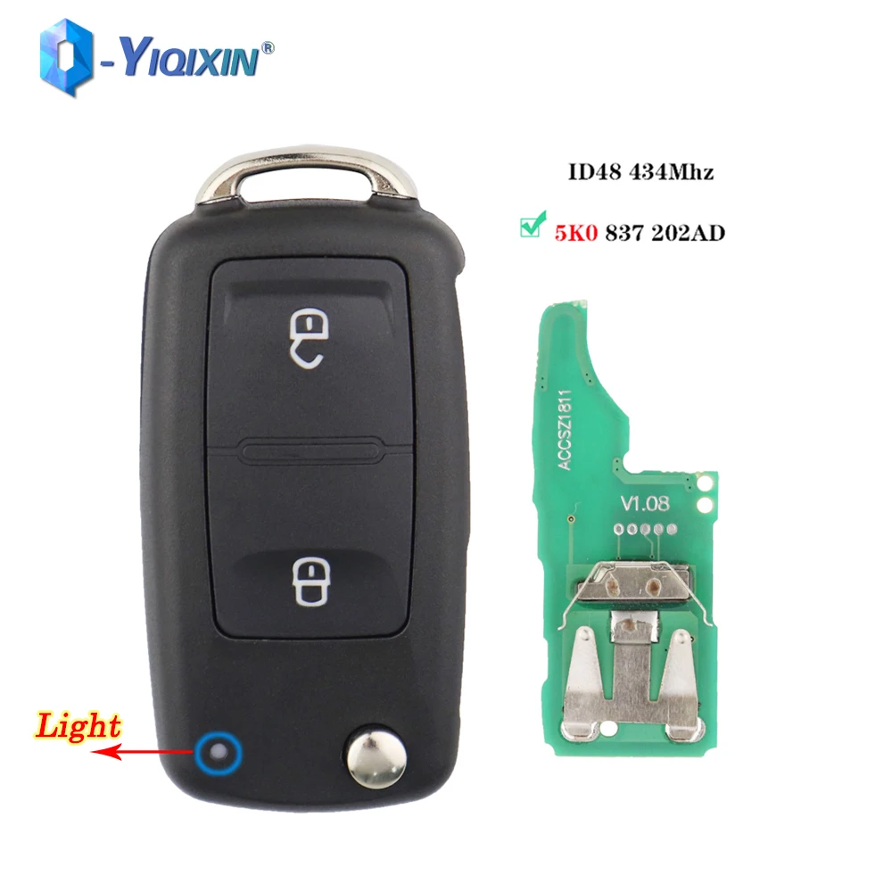 YIQIXIN FSK Remote Flip Car Key 434MHz For VOLKSWAGEN VW Amarok Bora Golf Passat Polo 2011-2016 Transporter ID48 Chip 5K0837202A
YIQIXIN FSK Remote Flip Car Key 434MHz For VOLKSWAGEN VW Amarok Bora Golf Passat Polo 2011-2016 Transporter ID48 Chip 5K0837202A
