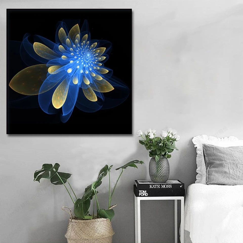 Abstract Blue Glowing Flowers Poster 1pcs Modern Home Wall Decor Canvas Picture Art HD Print Painting On Canvas for Living Room
Abstract Blue Glowing Flowers Poster 1pcs Modern Home Wall Decor Canvas Picture Art HD Print Painting On Canvas for Living Room