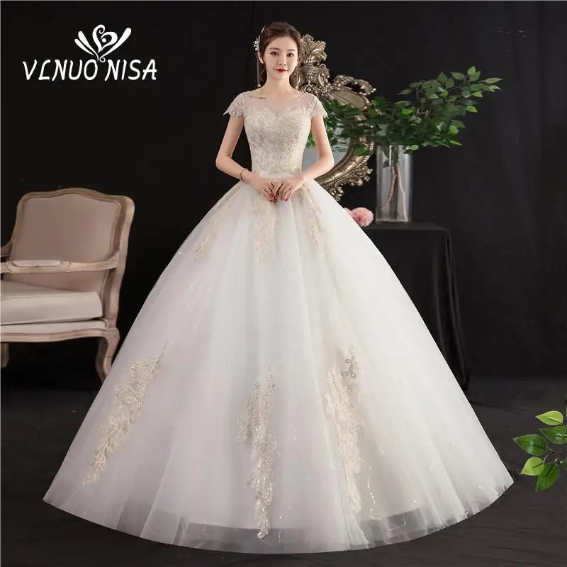 New Vestidos de Novia Cheap Wedding Dress Cap Sleeve Lace Appliques Vintage Ball Gown Embroidery Princess Plus Szie Bridal Dress
New Vestidos de Novia Cheap Wedding Dress Cap Sleeve Lace Appliques Vintage Ball Gown Embroidery Princess Plus Szie Bridal Dress