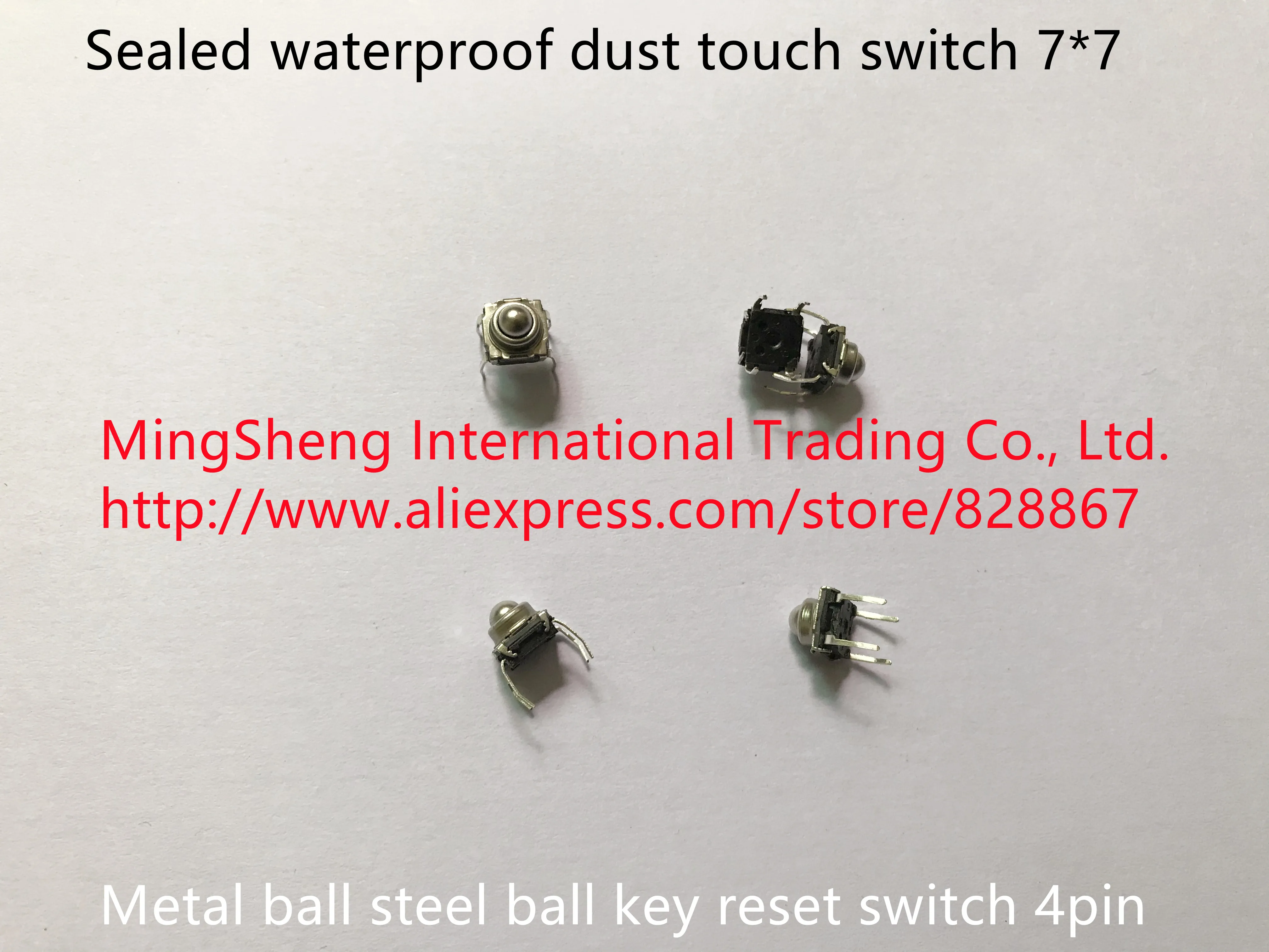 Оригинальный новый 100% герметичный водонепроницаемый пылезащитный сенсорный переключатель 7*7 мм, металлический шарик, стальной шарик, кнопка сброса, 4pin 
Оригинальный новый 100% герметичный водонепроницаемый пылезащитный сенсорный переключатель 7*7 мм, металлический шарик, стальной шарик, кнопка сброса, 4pin