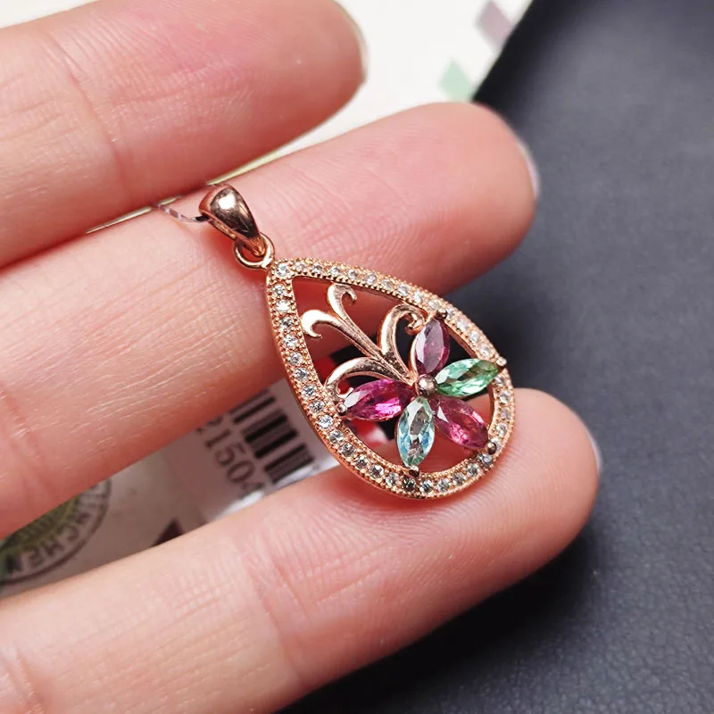 925 Sterling Silver Tourmaline Pendants fashion gift for women jewelry necklaces pendants fine jewelry APN2145 
925 Sterling Silver Tourmaline Pendants fashion gift for women jewelry necklaces pendants fine jewelry APN2145