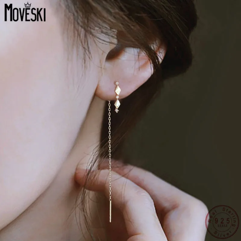 MOVESKI 925 Sterling SilverPlated 14K Gold Ear Wire Women Rhombus Tassels Zircon French Retro Long Earrings
MOVESKI 925 Sterling SilverPlated 14K Gold Ear Wire Women Rhombus Tassels Zircon French Retro Long Earrings
