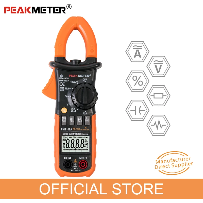 Официальный PEAKMETER PM2108A цифровой AC DC Клещи 4000 отсчетов емкостная частота сопротивления измеритель заземления мультиметр
Официальный PEAKMETER PM2108A цифровой AC DC Клещи 4000 отсчетов емкостная частота сопротивления измеритель заземления мультиметр