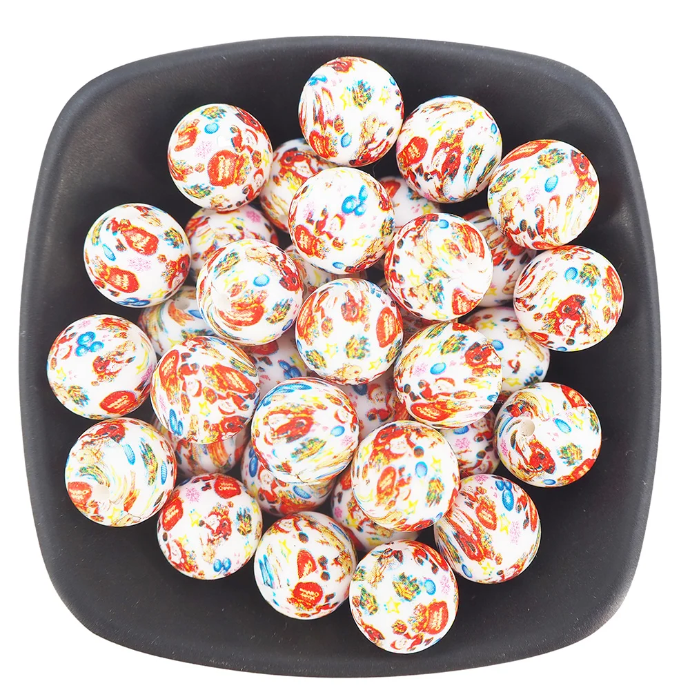 Chenkai 10PCS 15MM Silicone Christmas print Beads Baby Round Shaped Beads Teething BPA Free DIY Sensory Chewing Toy Accessories
Chenkai 10PCS 15MM Silicone Christmas print Beads Baby Round Shaped Beads Teething BPA Free DIY Sensory Chewing Toy Accessories