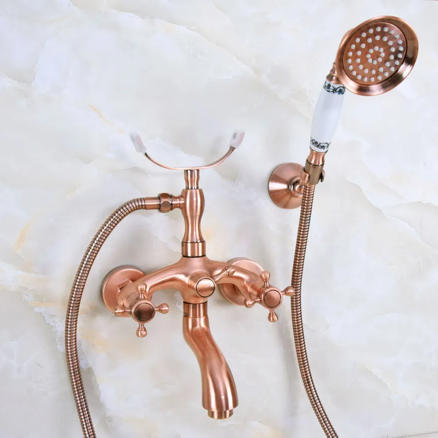 Modern Antique Red Copper Bathroom Tub Faucet Wall Mounted Mixer Tap W/ Telephone Style Hand Shower Sprayer zna370
Modern Antique Red Copper Bathroom Tub Faucet Wall Mounted Mixer Tap W/ Telephone Style Hand Shower Sprayer zna370