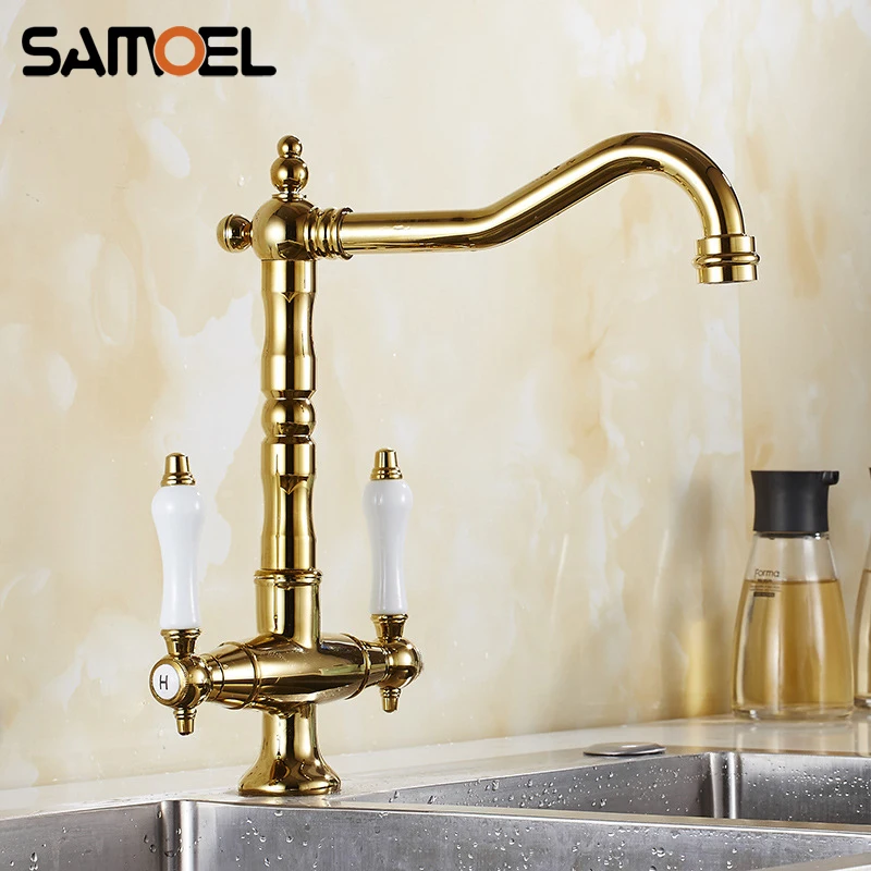 Influencer Recommend Brass Dual Holder Gold Kitchen Sink Faucet One Hole Golden Kitchen Water Tap Mixer torneira cozinha G1129
Influencer Recommend Brass Dual Holder Gold Kitchen Sink Faucet One Hole Golden Kitchen Water Tap Mixer torneira cozinha G1129