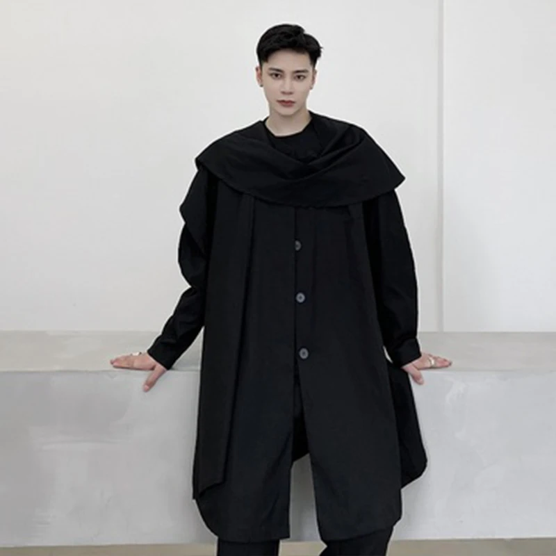 New Dark Men's mid-length windbreaker removable Shawl Hairdresser Youth Loose windbreaker
New Dark Men's mid-length windbreaker removable Shawl Hairdresser Youth Loose windbreaker