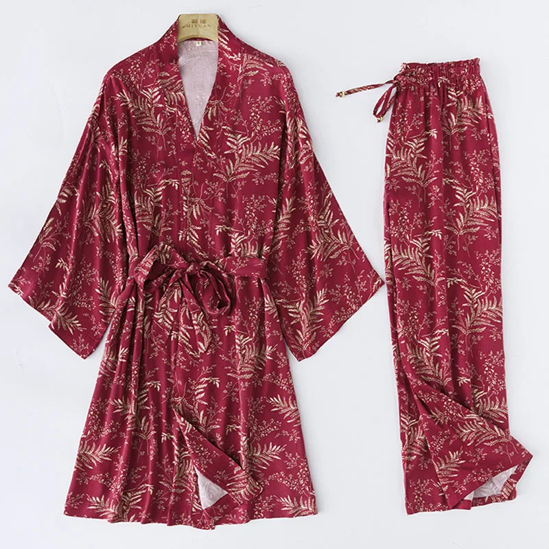 Women's Spring and Autumn Pj Sets for Women Viscose Red Leaf Printing Robe Sets Festive Home Suits Sleepwear Women Cotton
Women's Spring and Autumn Pj Sets for Women Viscose Red Leaf Printing Robe Sets Festive Home Suits Sleepwear Women Cotton