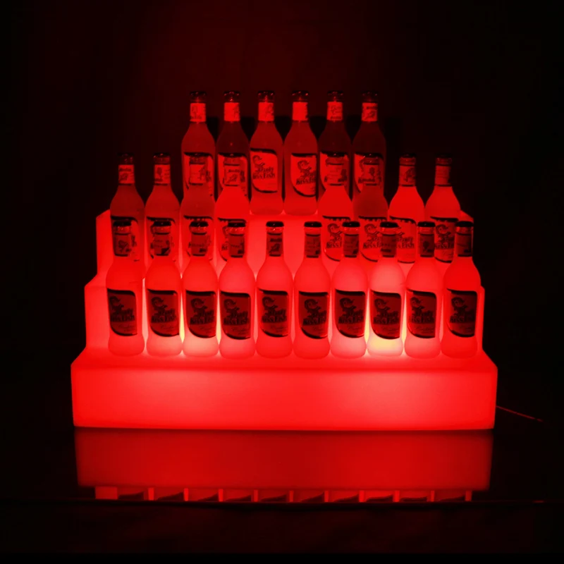 Rechargeable LED Colorful 3 Tiers Bar Wine Bottle Holder Shelf 4 Flash Mode Creative Wine Rack Display Stand with Remote Control
Rechargeable LED Colorful 3 Tiers Bar Wine Bottle Holder Shelf 4 Flash Mode Creative Wine Rack Display Stand with Remote Control