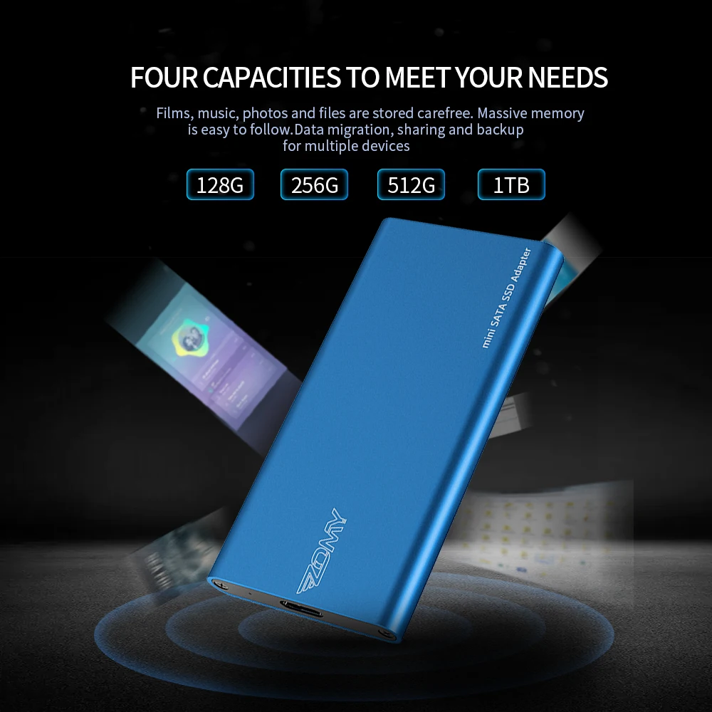 Внешний жесткий диск ZOMY SSD, 1 ТБ, mSATA на USB3.1, Typc-C Ssd, Портативный твердотельный диск, алюминиевый диск, внешний жесткий диск 2242/22602280
Внешний жесткий диск ZOMY SSD, 1 ТБ, mSATA на USB3.1, Typc-C Ssd, Портативный твердотельный диск, алюминиевый диск, внешний жесткий диск 2242/22602280
