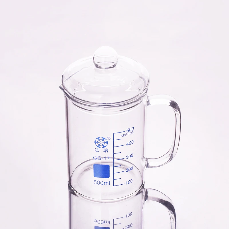 Beaker in low form with spout and glass handle,Capacity 500ml,Outer diameter=90mm,Thickness=3mm,Height=120mm,Laboratory beaker
Beaker in low form with spout and glass handle,Capacity 500ml,Outer diameter=90mm,Thickness=3mm,Height=120mm,Laboratory beaker
