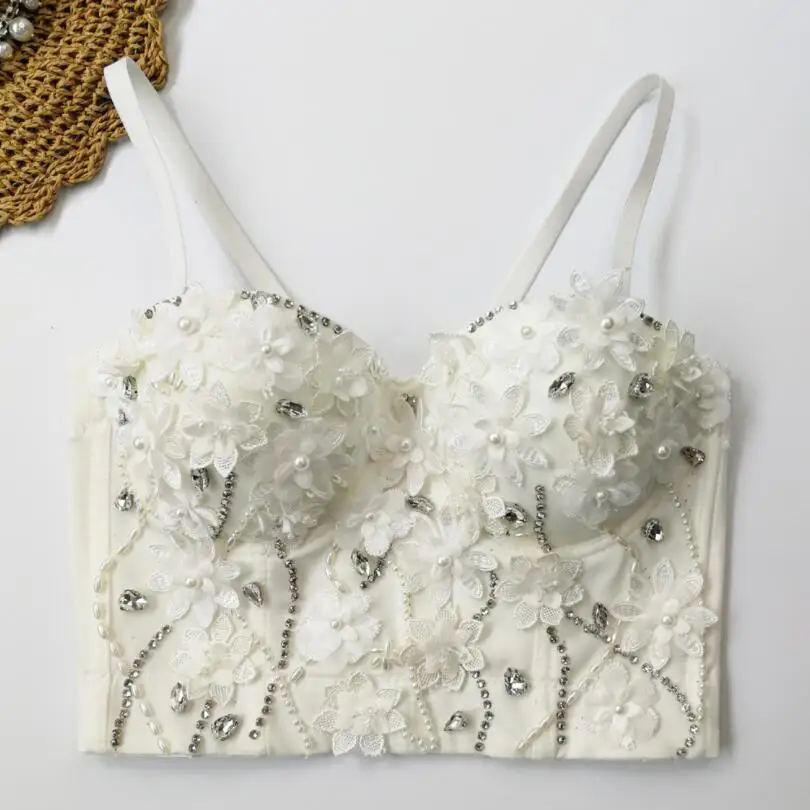 Women Floral Diamond Beading Camisole Sexy Backless Cropped Tube Top Corset Fashion Bustier Bra Night Club Party Tank p476
Women Floral Diamond Beading Camisole Sexy Backless Cropped Tube Top Corset Fashion Bustier Bra Night Club Party Tank p476