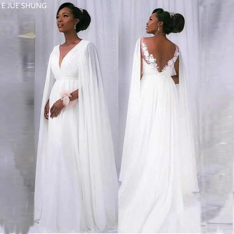 E JUE SHUNG White Lace Appliques Boho Wedding Dresses V-neck Backless Beach Bride Dresses Wedding Bridal Gowns
E JUE SHUNG White Lace Appliques Boho Wedding Dresses V-neck Backless Beach Bride Dresses Wedding Bridal Gowns