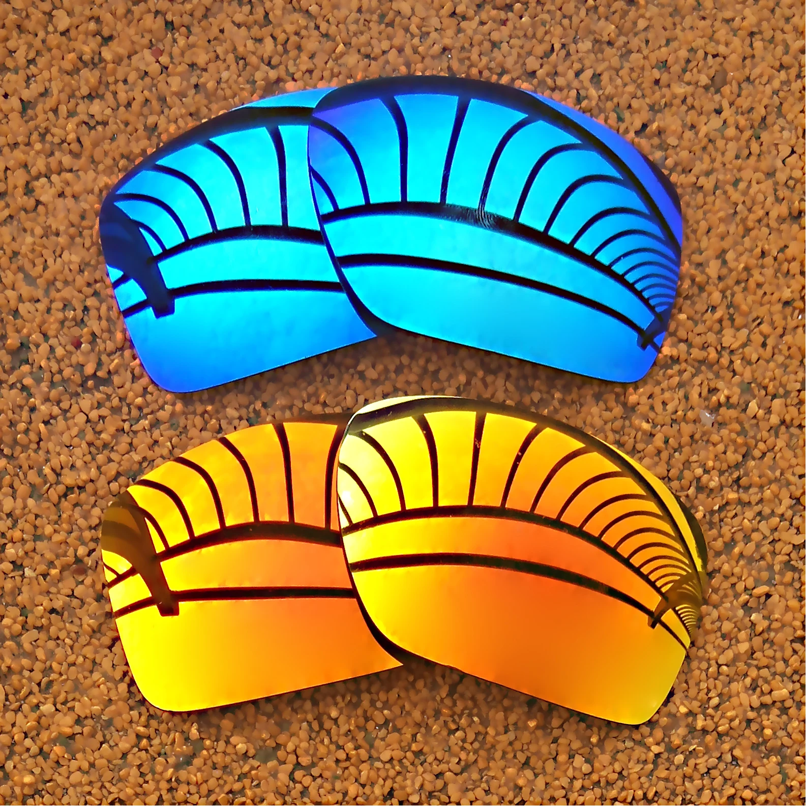 Orange Red Mirrored & Ice Blue Mirrored Polarized Replacement Lenses for Big Taco Frame 100% UVA & UVB
Orange Red Mirrored & Ice Blue Mirrored Polarized Replacement Lenses for Big Taco Frame 100% UVA & UVB