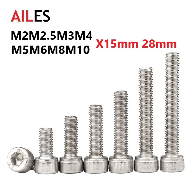 Hexagon Hex Socket Cap Head Screws Bolt DIN912 M2 M2.5 M3 M4 M5 M6 M8 M10x15 28mm A2-70 304 Stainless Steel Allen
Hexagon Hex Socket Cap Head Screws Bolt DIN912 M2 M2.5 M3 M4 M5 M6 M8 M10x15 28mm A2-70 304 Stainless Steel Allen