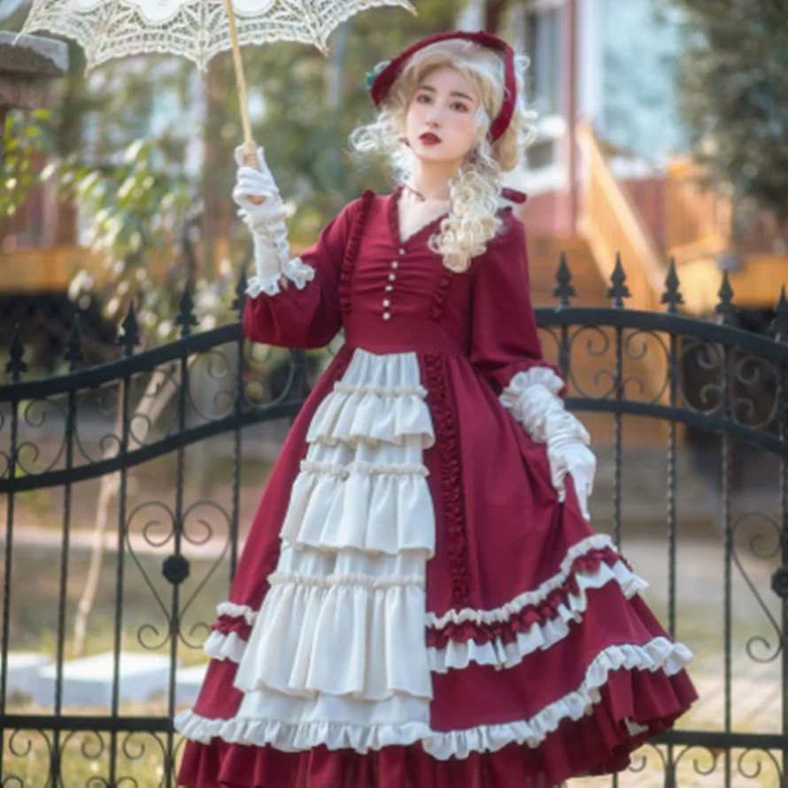kawaii girl gothic lolita op loli Vintage palace sweet princess lolita dress v-neck patchwork falbala high waist victorian dress
kawaii girl gothic lolita op loli Vintage palace sweet princess lolita dress v-neck patchwork falbala high waist victorian dress