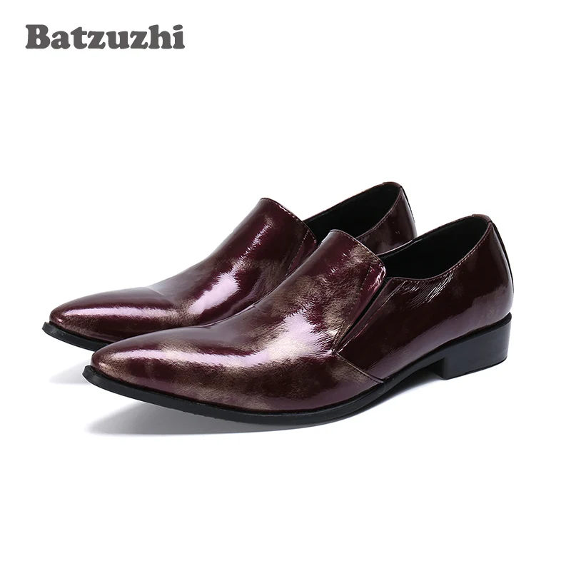 Batzuzhi/модные мужские туфли с острым носком; коричневые модельные туфли из натуральной кожи; мужской формальный деловой вечерние туфли; zapatos hombre; размеры US6-12
Batzuzhi/модные мужские туфли с острым носком; коричневые модельные туфли из натуральной кожи; мужской формальный деловой вечерние туфли; zapatos hombre; размеры US6-12